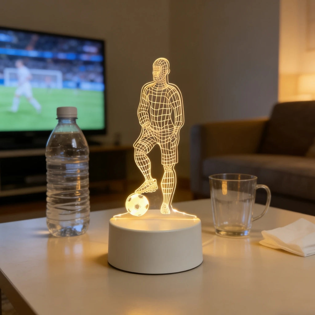 Veilleuse 3D Football USB – Lumière d'Ambiance Créative | Cadeau Parfait Footballeur