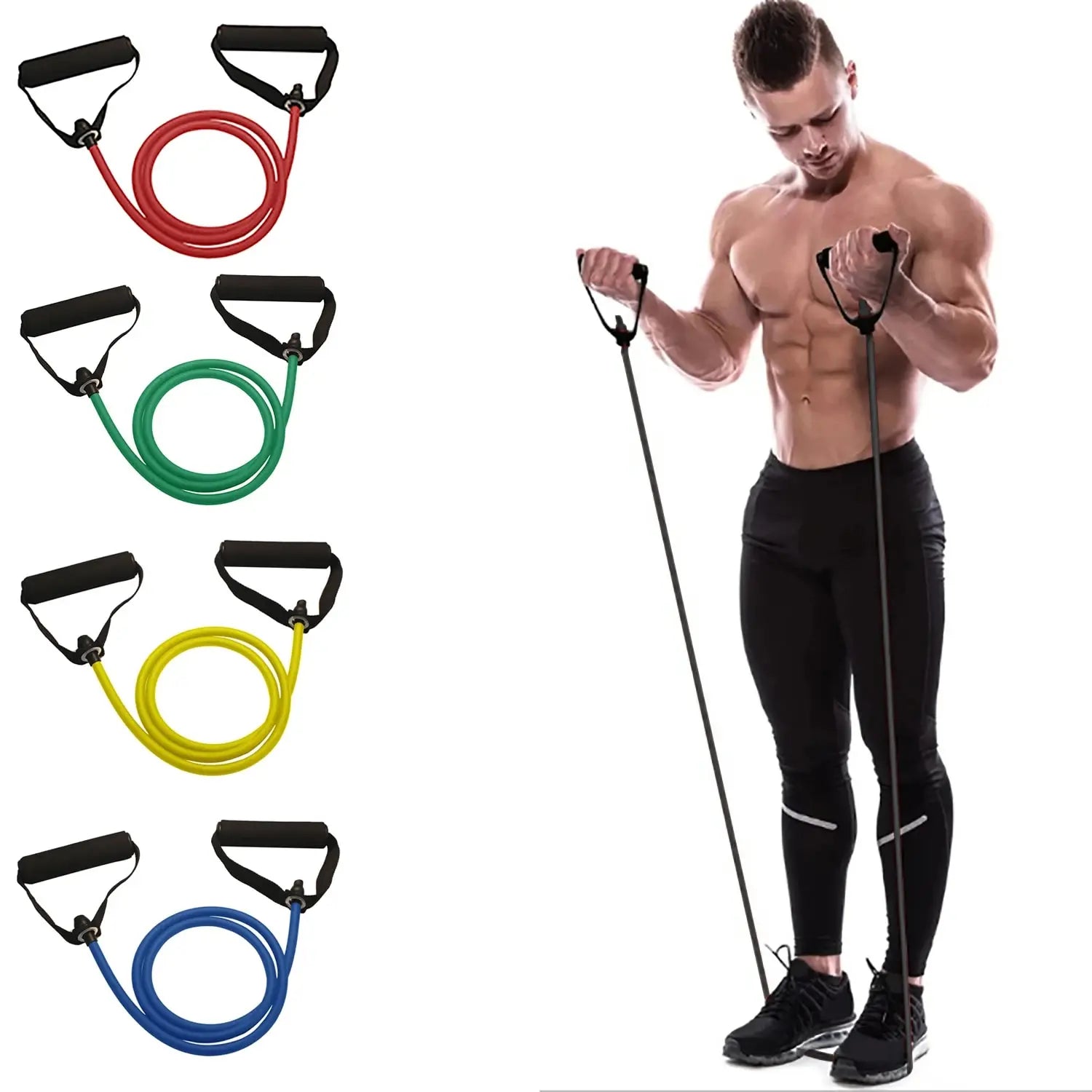 Bandes de Résistance avec Poignées – Musculation & Fitness Maison