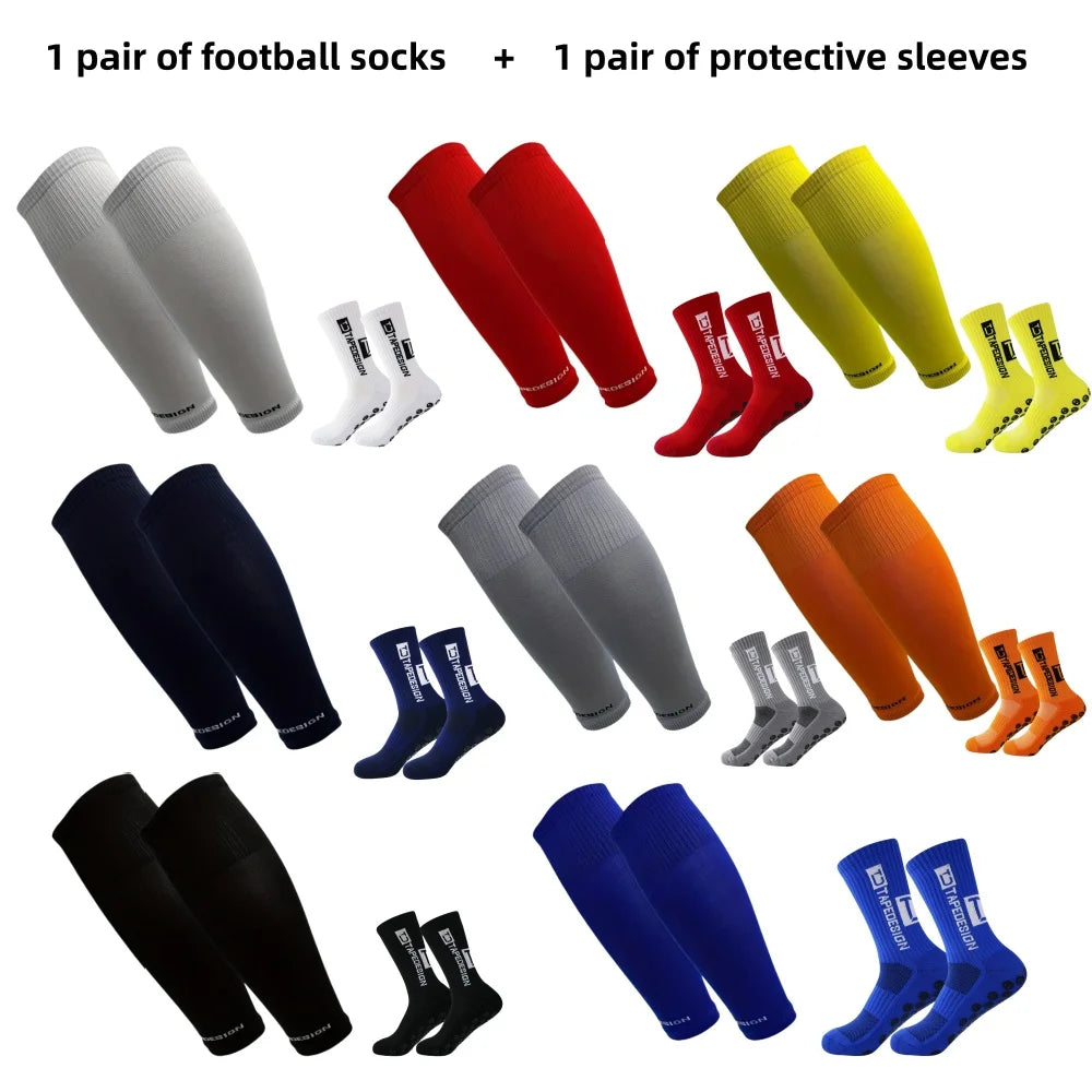 Pack Football : Chaussettes Montantes + Manchons de Protection Antidérapants | Homme & Femme