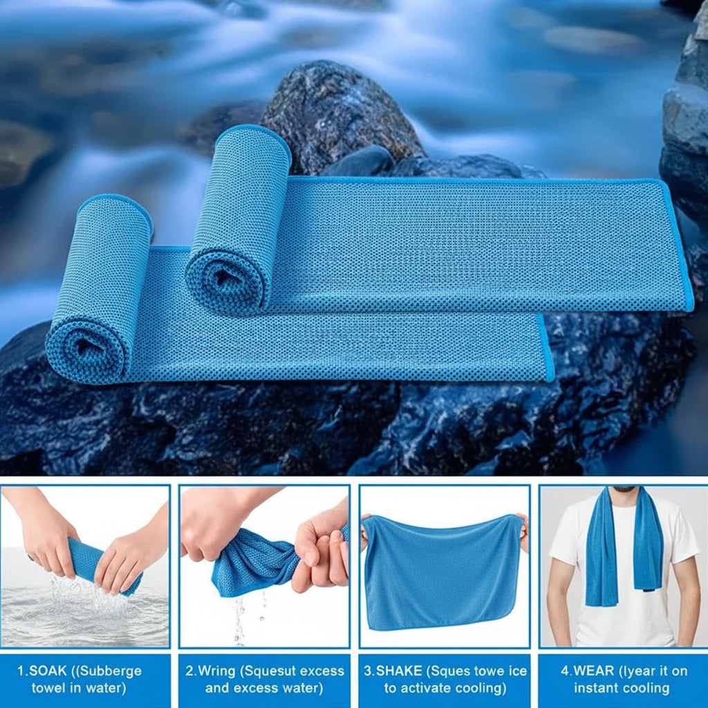 Serviette Refroidissante Microfibre – Séchage Rapide pour Sport & Outdoor