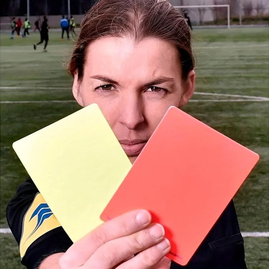 Kit Arbitre Football Complet – Sifflet Inox + Cartons Rouge & Jaune + Lanière | Coach & Arbitre